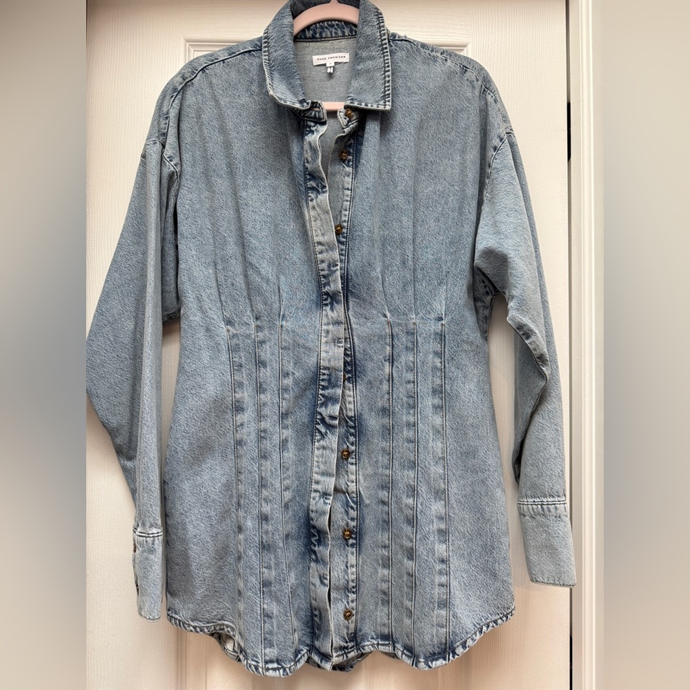 Good American Light Blue Denim Dress